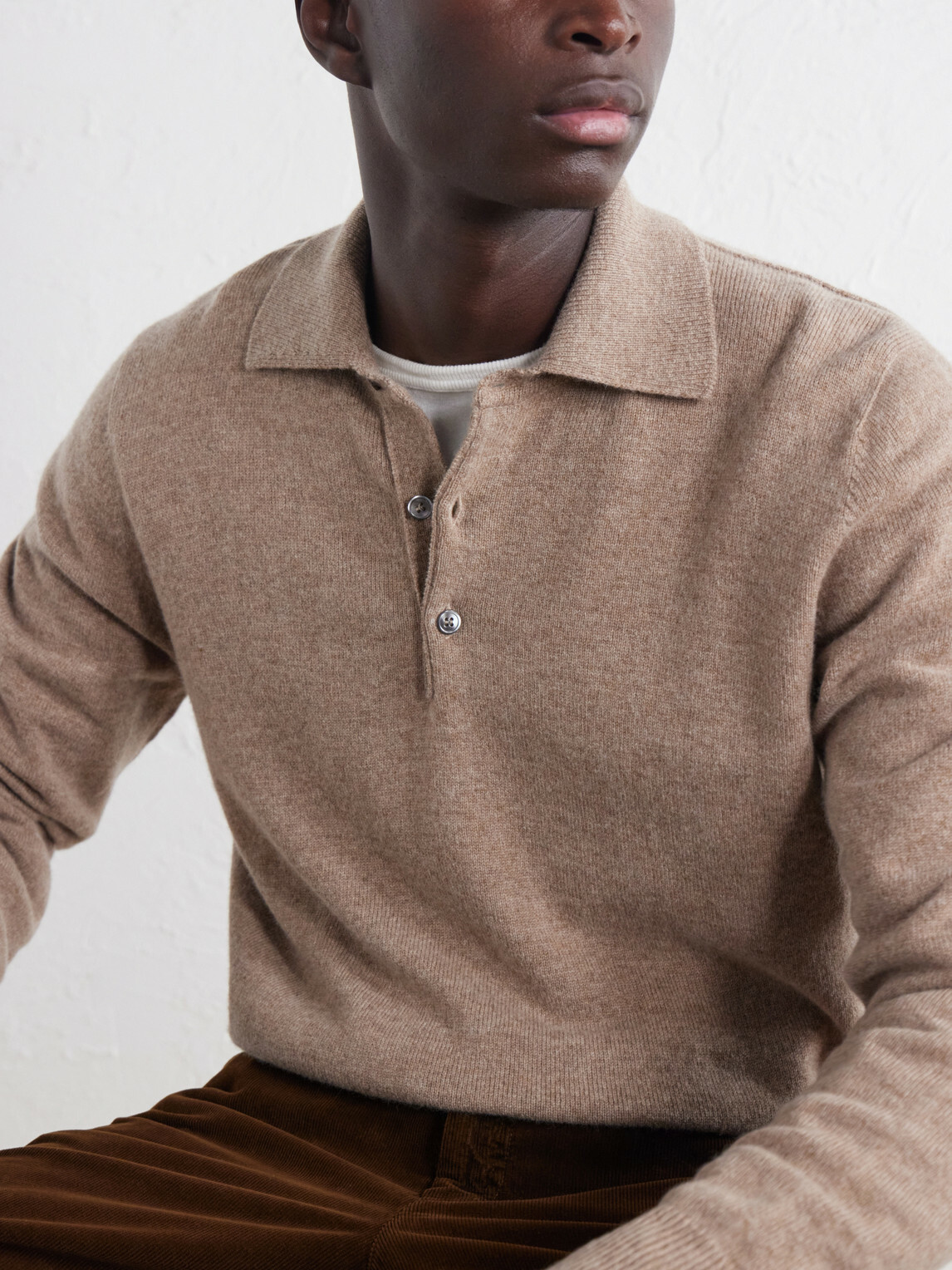 William Lockie - Wool Polo Sweater - Neutrals