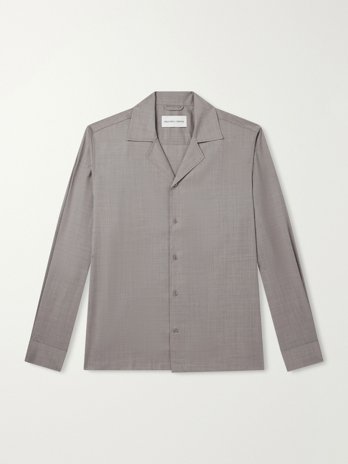 Frescobol Carioca - Safra Camp-Collar Wool Shirt - Brown