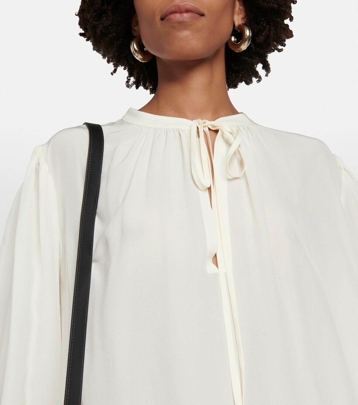 Chloé Tie-neck silk satin shirt