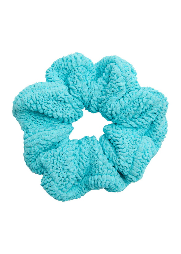 Photo: Hunza G Seersucker Scrunchie - Aqua - One Size
