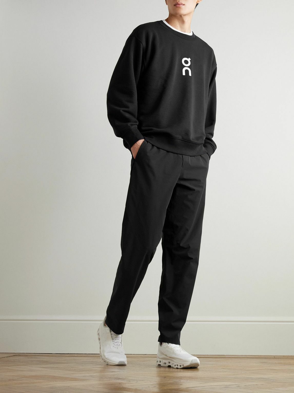 ON - Club Logo-Print Organic Cotton-Blend Jersey Sweatshirt - Black