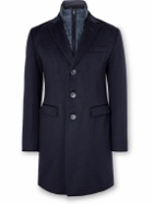 Herno - Cashmere Overcoat with Detachable Quilted Shell Bib - Blue