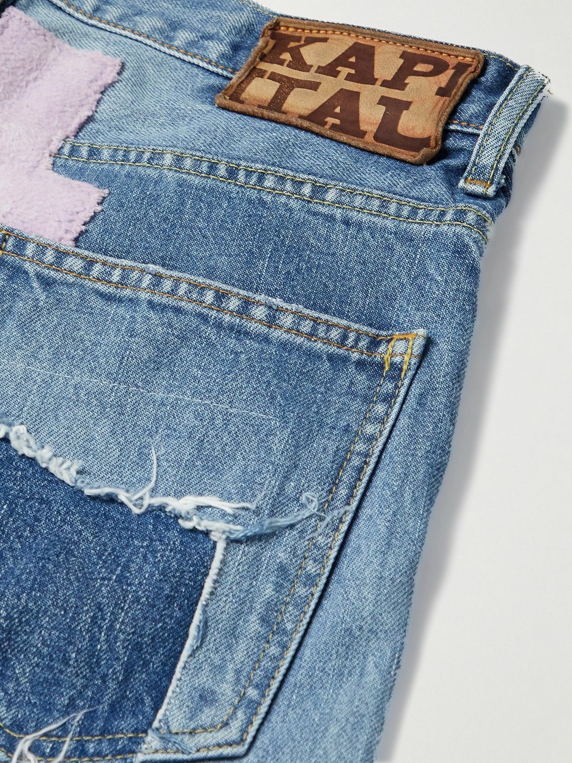 KAPITAL OKABILLY Straight-Leg Patchwork Embroidered Jeans for Men