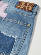 KAPITAL - OKABILLY Slim-Fit Patchwork Embroidered Jeans - Blue