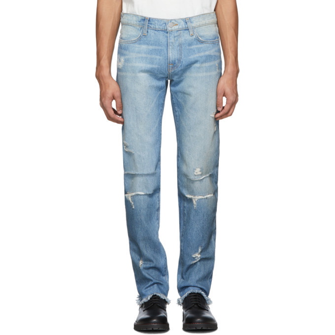 Photo: 424 Blue 4 Pocket Distressed Jeans