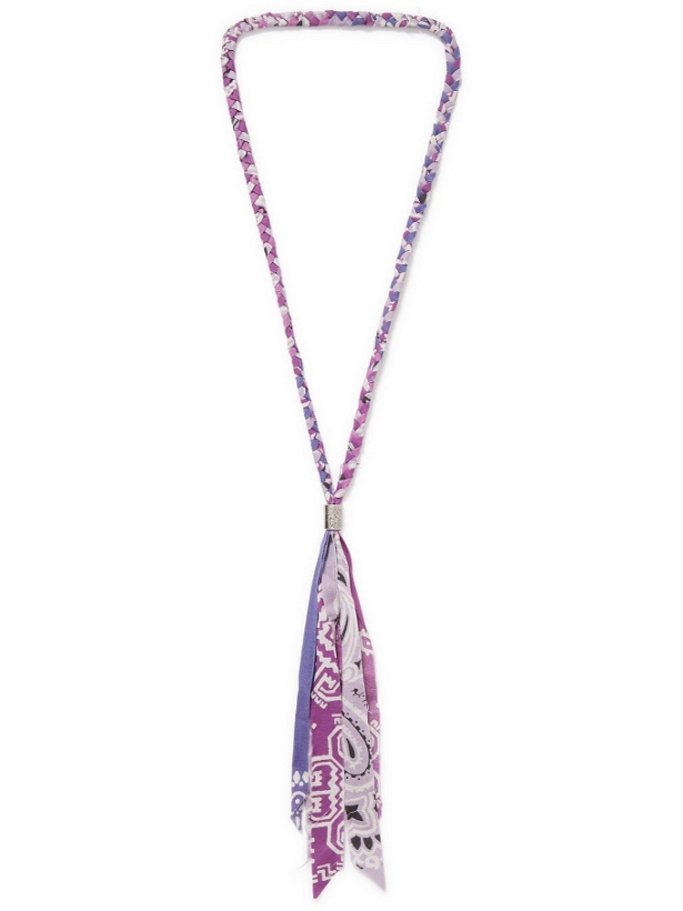 Photo: KAPITAL - Fringed Bandana-Print Cotton-Gauze Necklace - Purple
