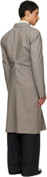 Jil Sander Gray Double-Breasted Coat
