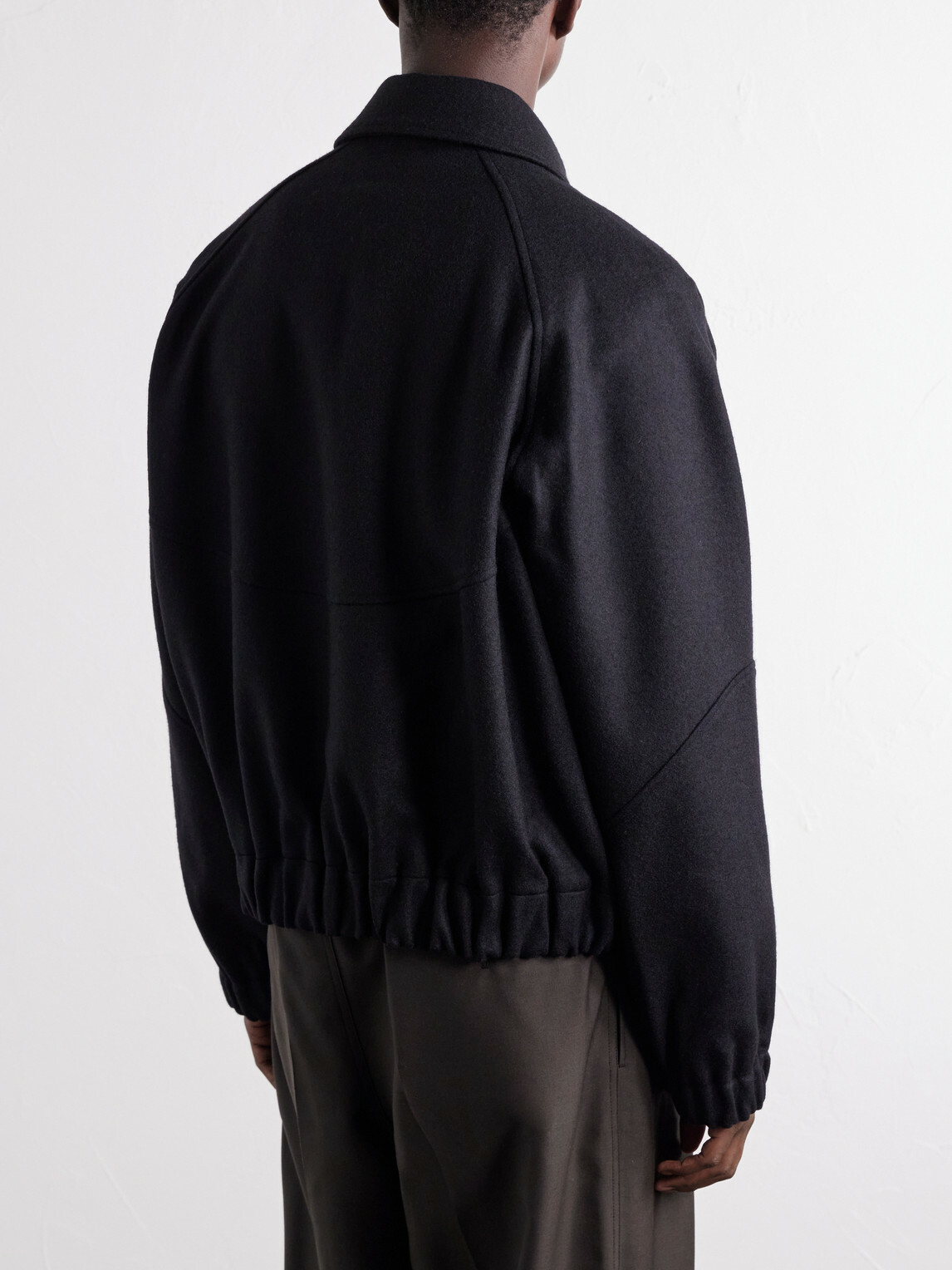 SAGE NATION - Jiji Paneled Melton Wool Jacket - Black