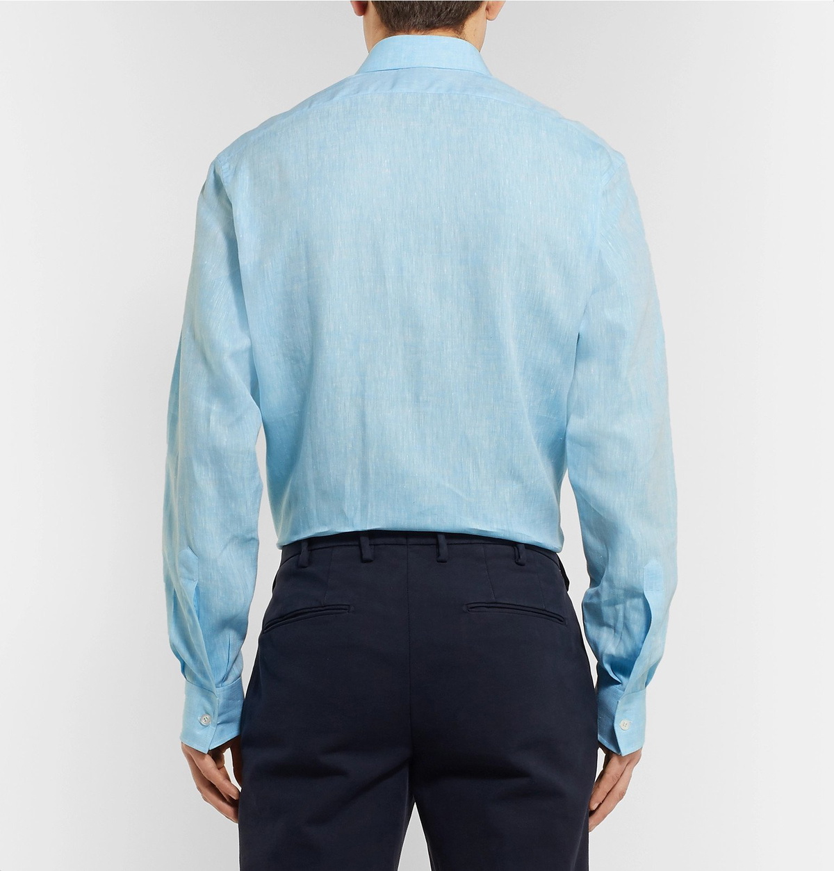 Charvet - Mélange Slub Linen Shirt - Blue Charvet