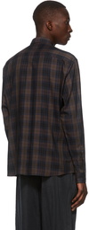 Z Zegna Brown & Blue Check Shirt