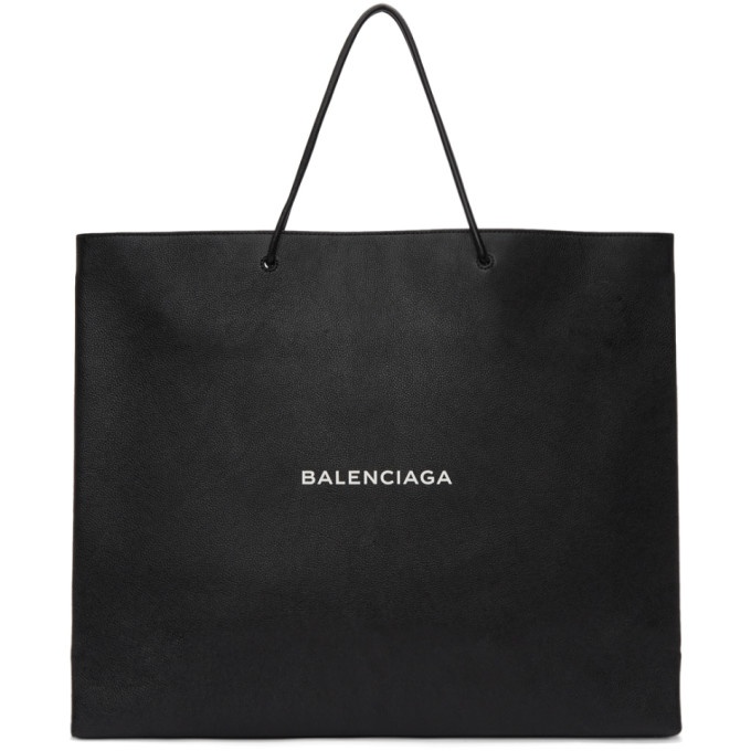 Photo: Balenciaga Black Logo Shopping Tote