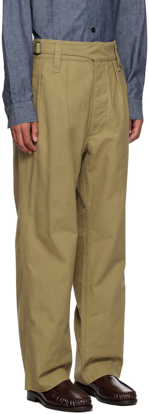 MHL by Margaret Howell Khaki Side Cinch Trousers MHL by