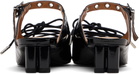 GANNI Black Eyelets Lace-Up Mule Heels