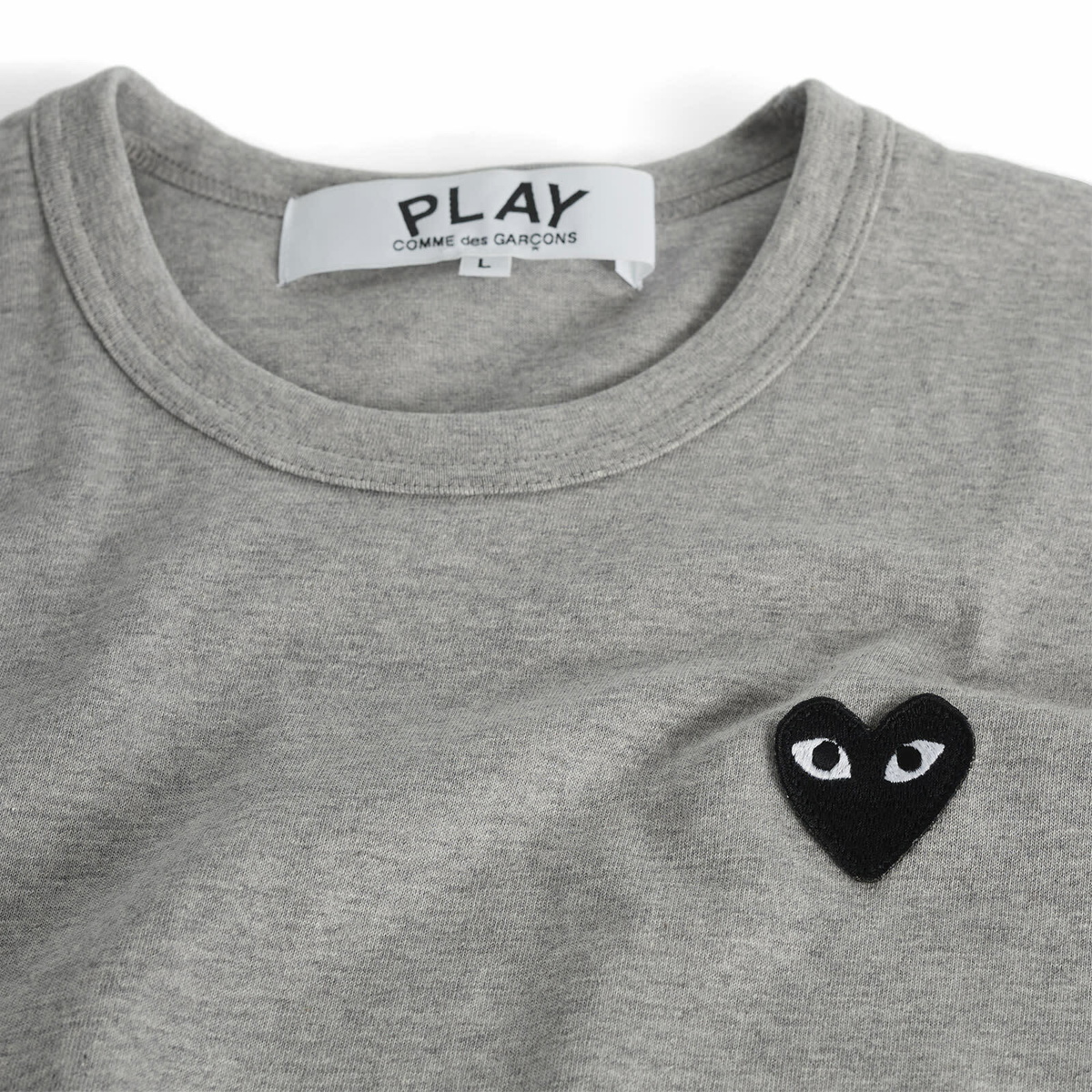 Comme des Garçons Play U T-Shirt Black Emblem Knit in Grey