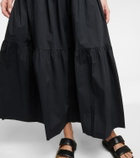 Staud - Sea tiered cotton poplin midi skirt