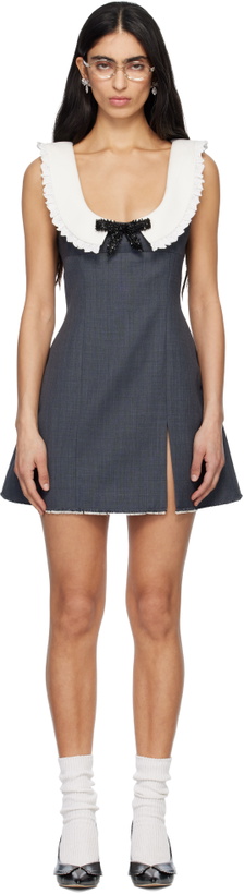 Photo: SHUSHU/TONG Gray Round Neck Sleeveless Minidress