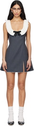 SHUSHU/TONG Gray Round Neck Sleeveless Minidress