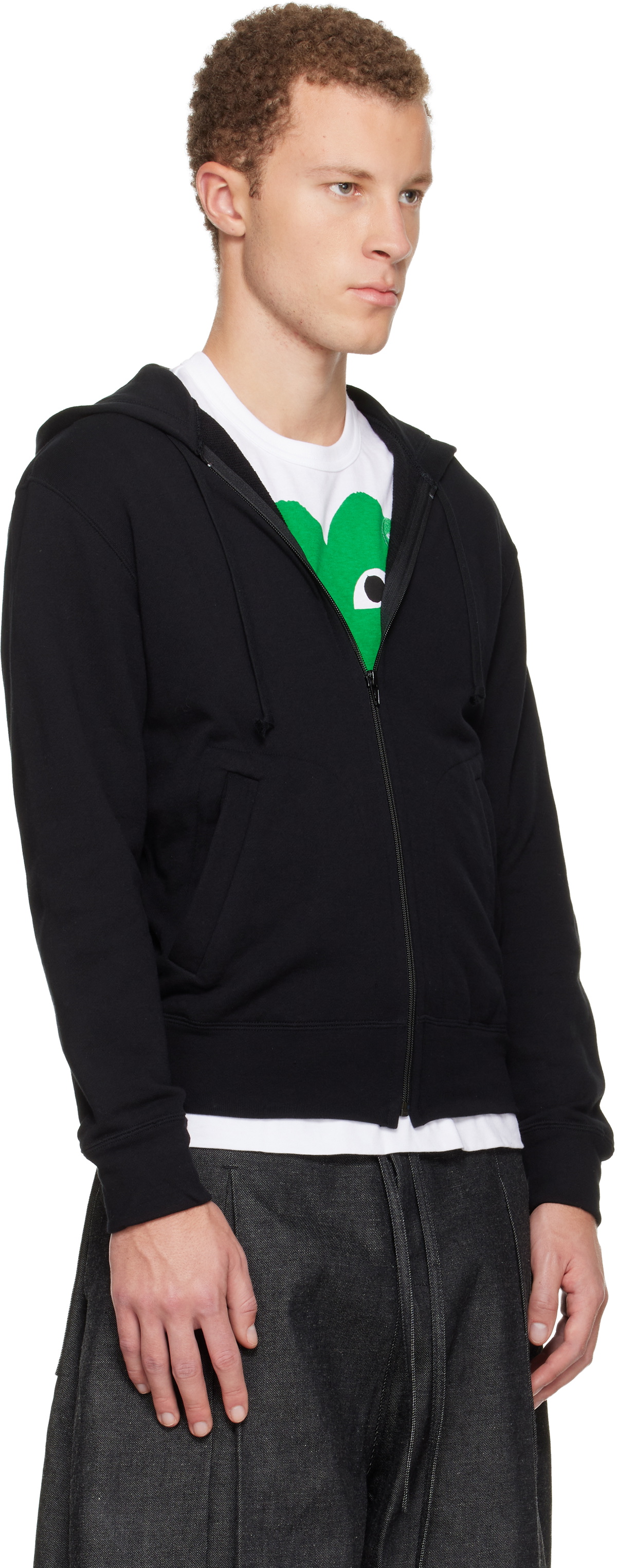 COMME des GARÇONS PLAY Black Zip Reverse Heart Hoodie
