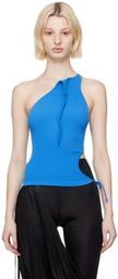 ANDREĀDAMO Blue Asymmetric Tank Top
