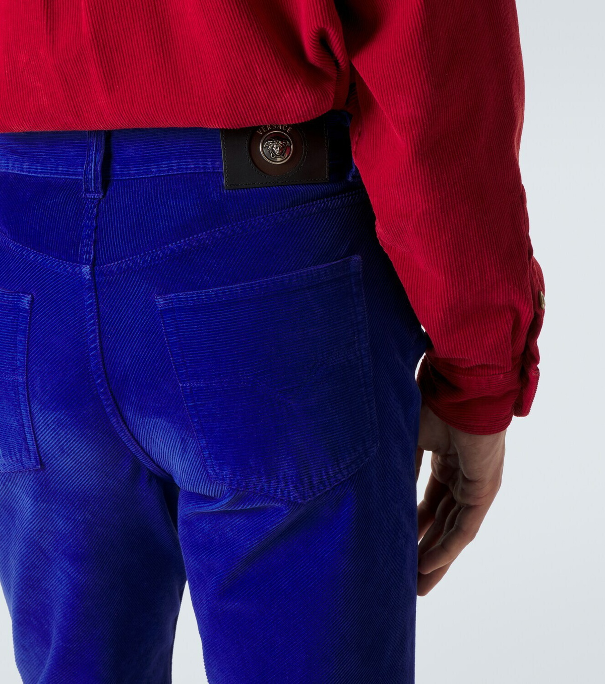 Versace Tapered cotton corduroy pants