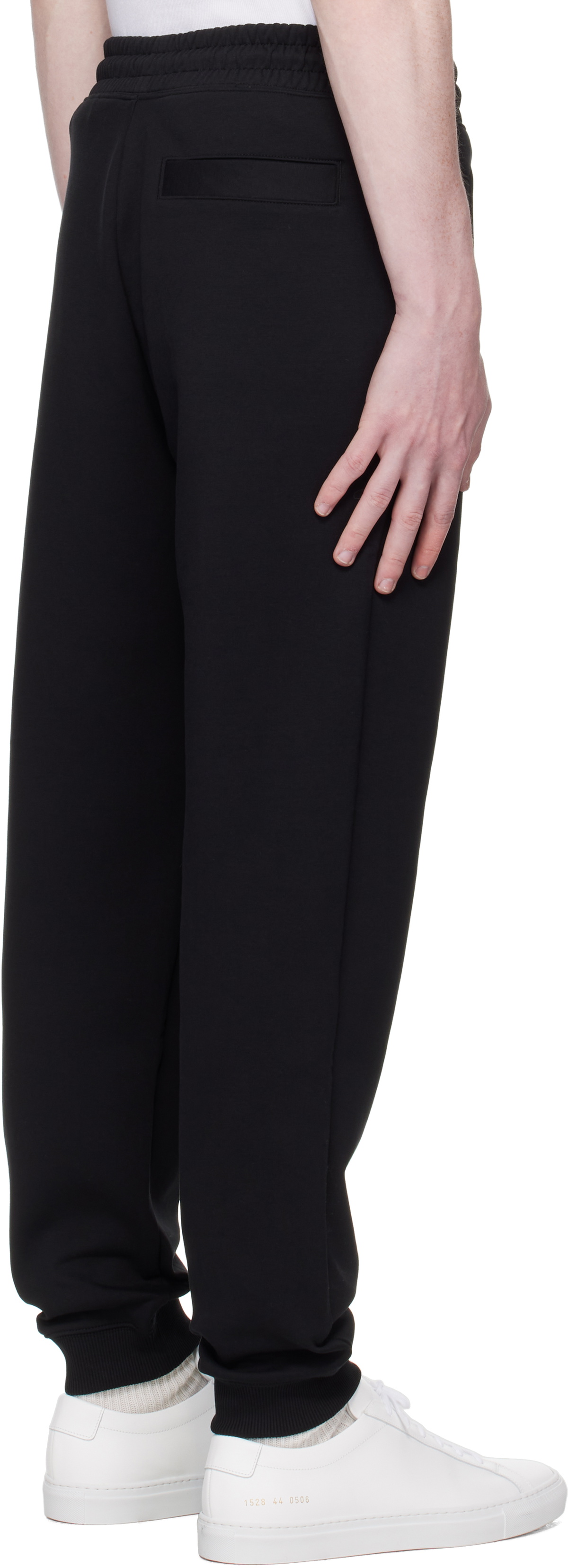 Hugo Black Stacked Logo Cotton Tracksuit Sweatpants