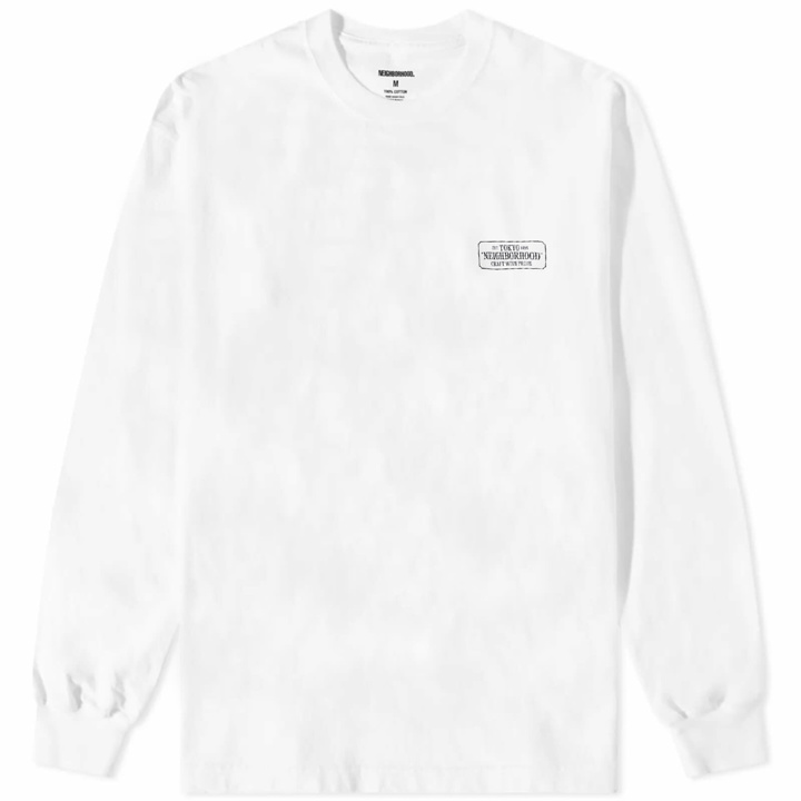 Photo: Neighborhood Men's Long Sleeve Bar & Shield T-Shirt in White