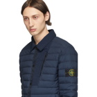 Stone Island Blue Down Loom Woven Puffer Jacket