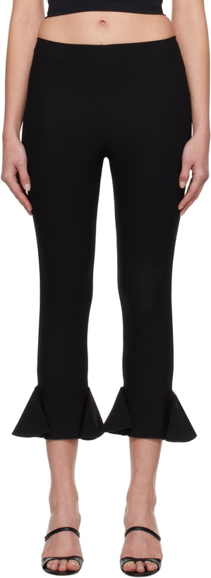 Photo: Nensi Dojaka Black Cropped Flared Trousers