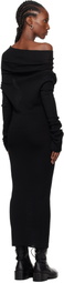 Ann Demeulemeester Black Barbro Dropped Shoulder Knitted Midi Dress