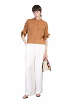 120% Lino Shirt In Brown Linen