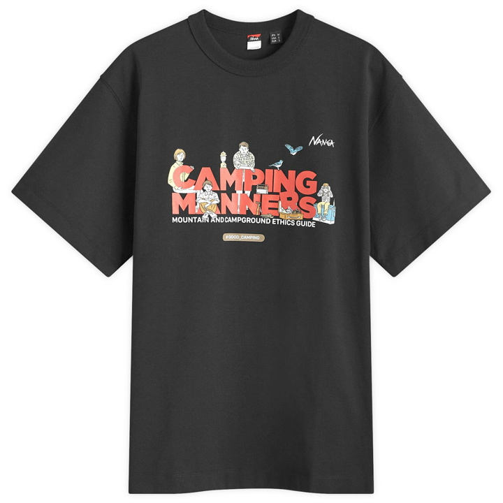 Photo: Nanga Men's Eco Hybrid Camping Manners T-Shirt in Black