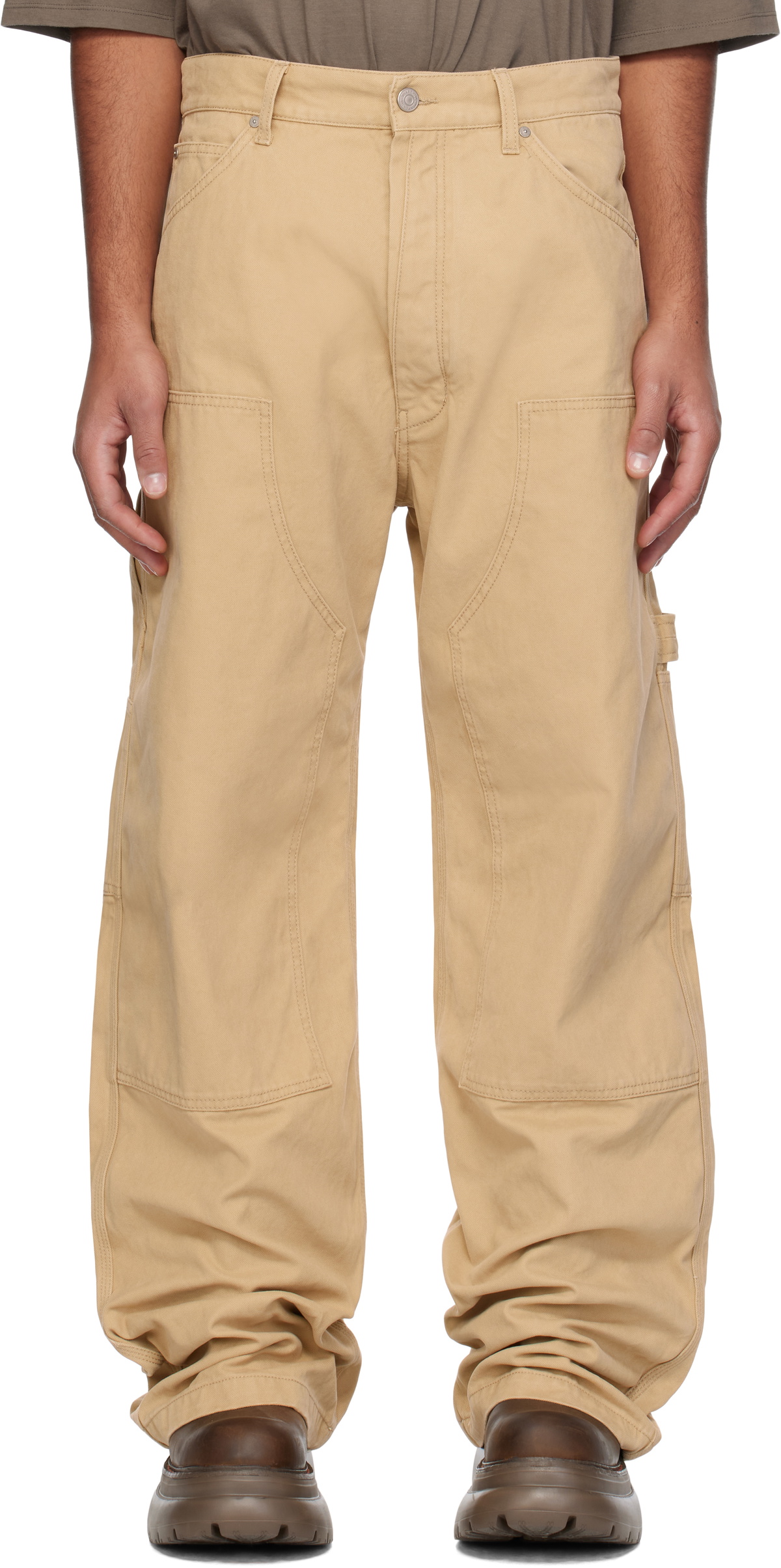 B1ARCHIVE Beige Wide Leg Carpenter Trousers