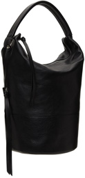 Lemaire Black Vegetable-Tanned Leather Tote Bag