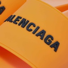 Balenciaga Men's Logo Pool Slide in Orange/Black