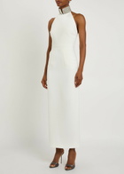 The New Arrivals Ilkyaz Ozel Hemingway Crystal-embellished Crepe Maxi Dress White
