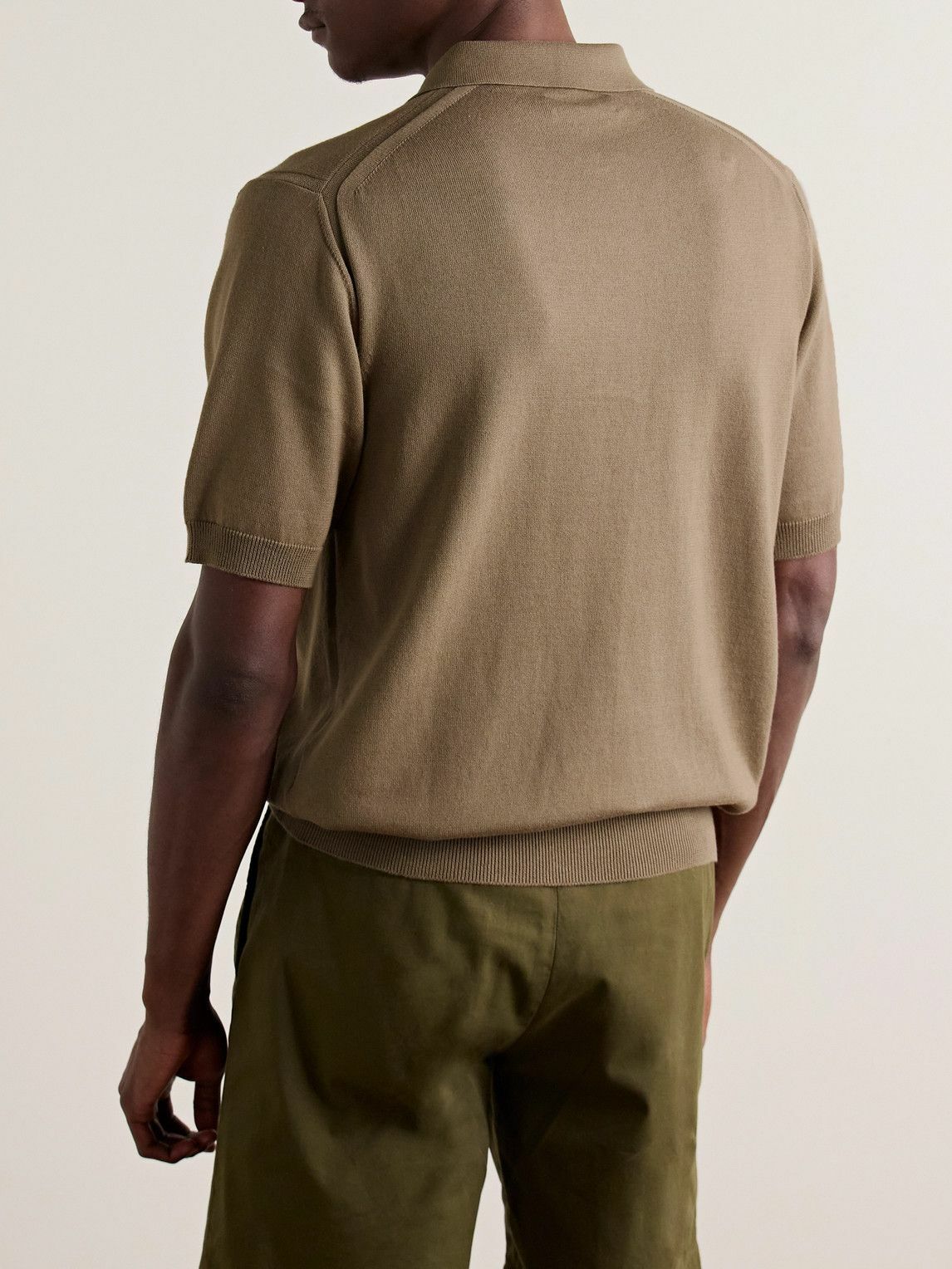 Purdey - Cotton and Cashmere-Blend Polo Shirt - Green