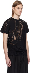 LGN Louis Gabriel Nouchi Black Marbled Jersey T-shirt