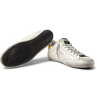 Golden Goose - Superstar Distressed Leather and Suede Sneakers - White