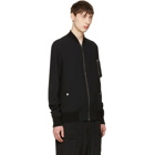 Rick Owens Black Raglan Bomber Jacket