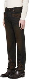 RRL Navy Western Straight Leg Jeans