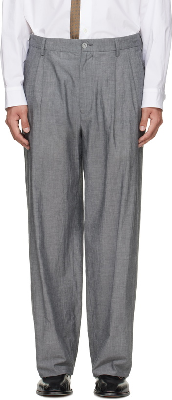 Photo: Magliano Gray Zipped Double Pleats Trousers