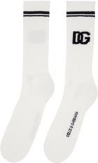 Dolce & Gabbana White 'DG' Socks