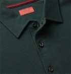 Isaia - Mélange Cotton-Piqué Polo Shirt - Green
