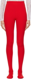 WARDROBE.NYC Red Opaque Leggings
