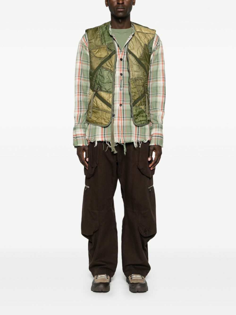 Greg Lauren Green Army Plaid Studio Shirt Greg Lauren