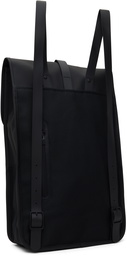 RAINS Black Rubberized Canvas Backpack