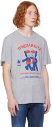 Dsquared2 Gray 'Caten Twins All Over the World' T-Shirt