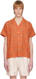 HARAGO Orange Embroidered Shirt