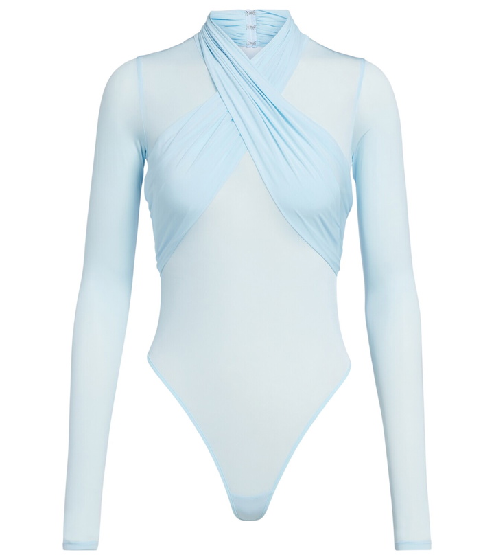 Photo: Wardrobe.NYC Draped sheer bodysuit
