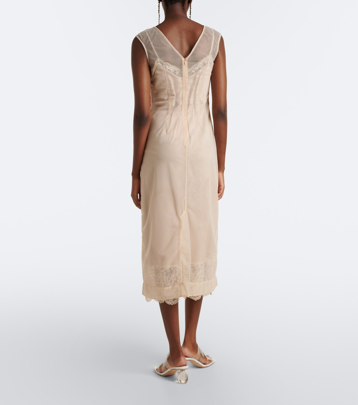 Simone Rocha Embellished floral-appliqué tulle midi dress